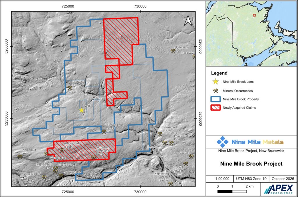 Nine Mile Brook Project – LiDAR, APEX Geoscience, October 2026